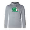The Canterbury Italy CCC Club Lightweight Hoodie by WRS Canterbury is a lightweight gray polyester hoodie featuring the iconic logo on the chest and a small logo on the left sleeve.