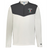 The EMB Augusta Nations of Rugby Italy Sideline Grid 1/4 Zip Pullover, in white and dark grey with "Italy Rugby" text and logo on the left chest, is perfect for any rugby supporter.