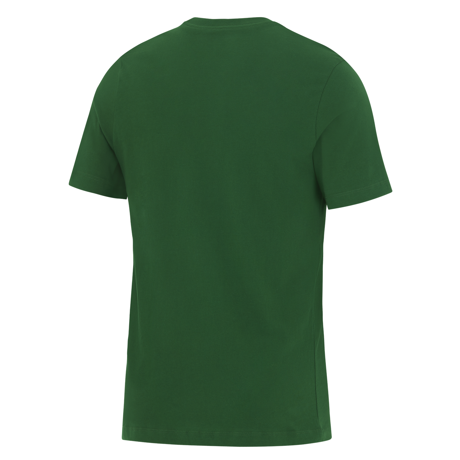 The Springboks 26/27 Greatest Rivalry T-Shirt by Nike, shown from the back against a white background, features a plain dark green design inspired by the iconic shirt worn during the Greatest Rivalry.