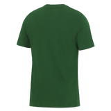 The Springboks 26/27 Greatest Rivalry T-Shirt by Nike, shown from the back against a white background, features a plain dark green design inspired by the iconic shirt worn during the Greatest Rivalry.