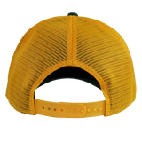 Back view of the Nike Springboks 26/27 Trucker Cap in yellow mesh, featuring an adjustable plastic snap closure.