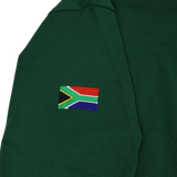 The Nike Springboks 26/27 Classic Long Sleeve Home Jersey features green fabric with an embroidered South African flag patch, inspired by the team's iconic home kit.