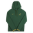 The Nike Springboks 26/27 Pullover Hoodie features yellow accents, a Springboks emblem, and a Nike logo on the chest. This green hoodie has a front pocket—perfect for South Africa rugby fans.