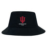 The Indiana University Women Crusher Bucket Cap by EMB S&S Activewear features a black cotton twill design with a red IU logo and "Women's Rugby Club" embroidered on the front, combining style and sun protection.