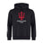 The Indiana University Women Club Hoodie by WRS Canterbury is a black hoodie with a large red "IU" logo, "Women's Rugby Club" text on the front, and white stripes on the right sleeve.