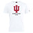 The Indiana University Women Club Plain Tee by WRS Canterbury is a white cotton-blend t-shirt with a bold red "IU" logo and "Women's Rugby Club" printed in black on the front.