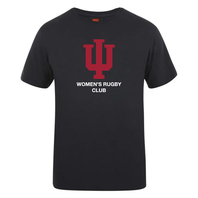 Show your team spirit with the Indiana University Women Club Plain Tee by WRS Canterbury, featuring a bold red IU logo and "WOMEN'S RUGBY CLUB" in white on a classic cotton blend — perfect for personalizing or supporting your squad.