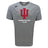 The Indiana University Women Tempo Vapodri T-Shirt by WRS Canterbury is a gray athletic shirt featuring a bold red Indiana University logo and "Women's Rugby Club" on the front.