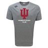 The Indiana University Women Tempo Vapodri T-Shirt by WRS Canterbury is a gray athletic shirt featuring a bold red Indiana University logo and "Women's Rugby Club" on the front.