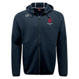 The Indiana University Women Tempo Vapodri Full-Zip Hoodie by EMB Canterbury features a hood, IU Women’s Rugby Club logo on the left chest, and Canterbury logo on the right shoulder. This moisture-wicking hoodie keeps you comfortable anywhere.