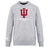 The Indiana University Women Club Crew Sweatshirt by WRS Canterbury features ultra-soft gray fabric, a bold red IU trident logo, "WOMEN'S RUGBY CLUB" on the front, and an embroidered CCC logo on the left sleeve for stylish comfort.