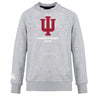 The Indiana University Women Club Crew Sweatshirt by WRS Canterbury features ultra-soft gray fabric, a bold red IU trident logo, "WOMEN'S RUGBY CLUB" on the front, and an embroidered CCC logo on the left sleeve for stylish comfort.
