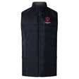 The EMB Canterbury Indiana University Women Women's Elite Microlite Gilet features black insulation and the club logo in red and white on the left chest, combining warmth with style.