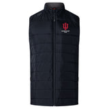 The EMB Canterbury Indiana University Women Women's Elite Microlite Gilet features black insulation and the club logo in red and white on the left chest, combining warmth with style.