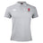The Indiana University Women Waimak Polo by EMB Canterbury is a light grey men's polo with the Canterbury rugby logo on the right chest and IU Women's Rugby Club logo on the left, styled after the CCC Waimak Rugby Polo.
