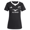 The Women's Black Ferns 24/25 Home Supporters Jersey by adidas features the "Black Ferns" and "ALTRAD" logos with a fern emblem in classic black and white. Designed to celebrate New Zealand's women's rugby team, it incorporates AEROREADY technology for cooling comfort on and off the field.