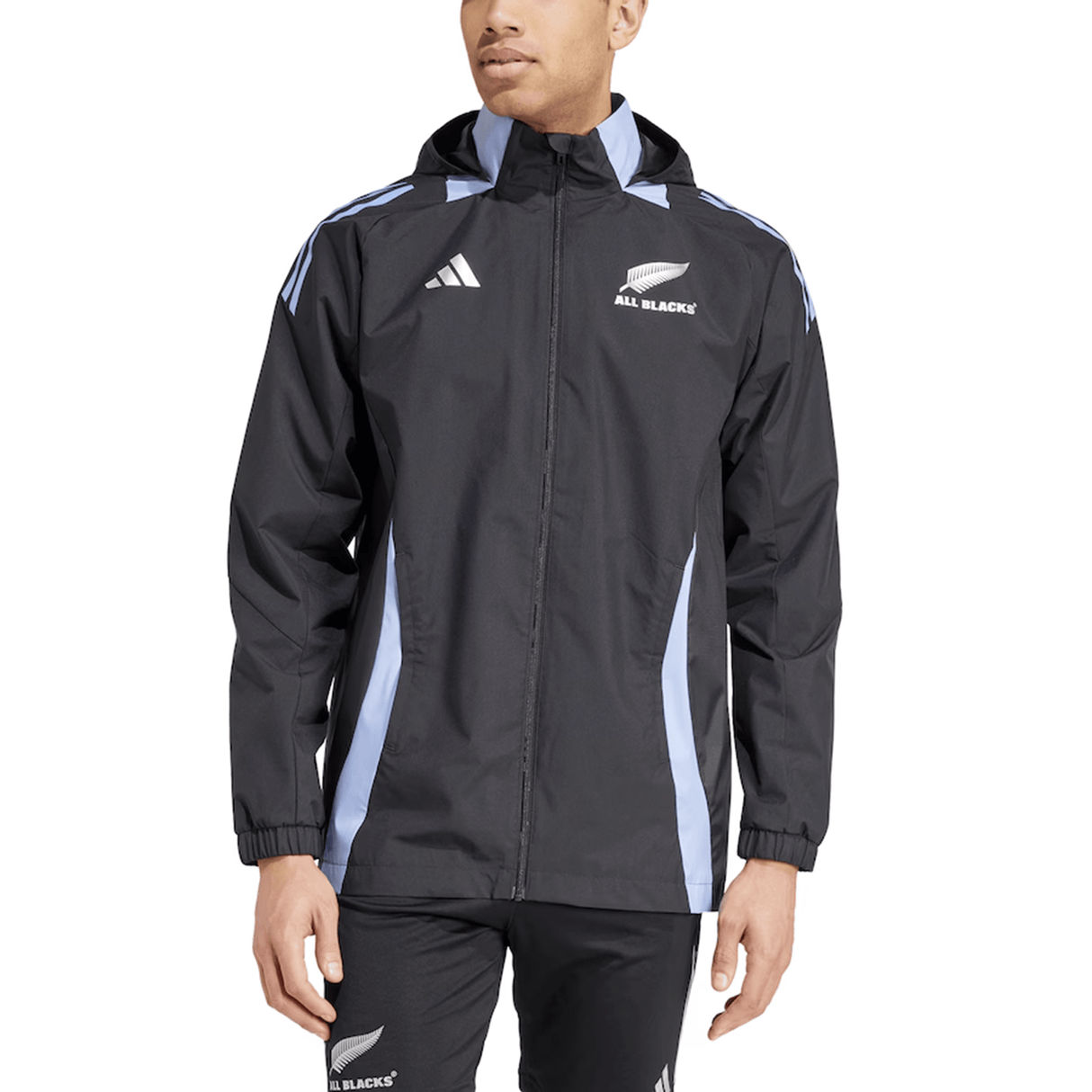 ALL BLACKS フード付きアンセムジャケット 青 adidas アディダス ALL BLACKS フード付きアンセムジャケット 青 adidas アディダス