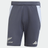 The dark gray All Blacks 24/25 Performance Gym Shorts by Adidas are designed with light gray side panels and prominently display the iconic "All Blacks" logo along with the adidas emblem near the hem, crafted from recycled materials for a sustainable finish.
