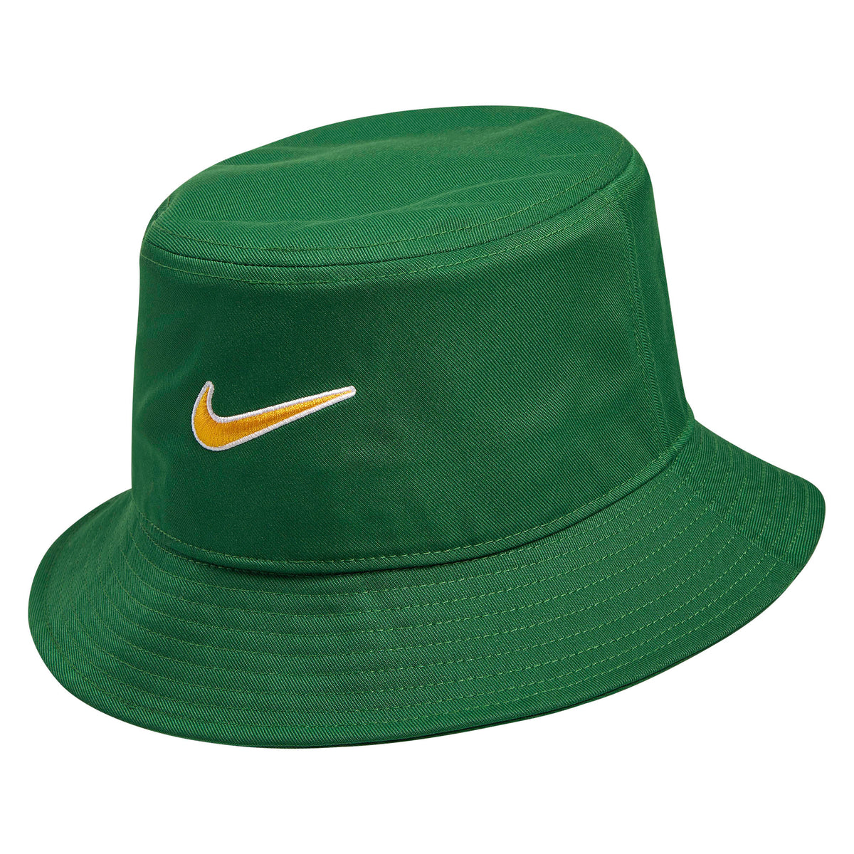 A green Springboks Apex Bucket Hat by Nike featuring a yellow and white embroidered Swoosh logo.