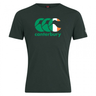The WRS Canterbury Ireland CCC Flag Club T-Shirt showcases a dark green design with the Canterbury logo in green, white, and orange on the front.