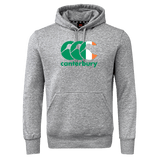 Gray Canterbury Ireland CCC Flag Club Hoodie by WRS Canterbury with a large front pocket and "Canterbury" logo featuring the CCC Flag Design in green, white, and orange.