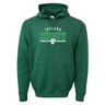WRS Augusta's Nations of Rugby Ireland Wordmark 60/40 Pullover Hoodie is a green hoodie featuring the text "Ireland Rugby" and a small white four-leaf clover emblem on the front, making it perfect for fans of the Nations of Rugby.