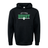 The Nations of Rugby Ireland Wordmark 60/40 Pullover Hoodie by WRS Augusta is a black hoodie with a front pocket, showcasing the text "IRELAND RUGBY" in green and white, an Ireland wordmark, and a small shamrock crest.