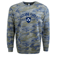A camouflage sweatshirt with the word Ireland Rugby Est 1875 Camo Crew Sweatshirt by WRS LAT on it.