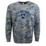 A camouflage sweatshirt with the word Ireland Rugby Est 1875 Camo Crew Sweatshirt by WRS LAT on it.
