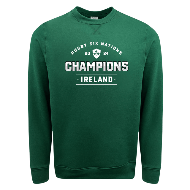 WRS Augusta Ireland 6 Nations 2024 Champions Fleece Crewneck Sweatshirt commemorating Ireland as the champions of the 6 Nations 2024.
