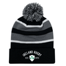 The Ireland Rugby 1875 White Text Hooped Pom-Pom Beanie by EMB Augusta features an embroidered design.
