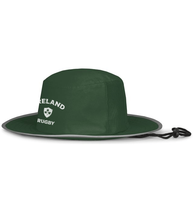 Nations of Rugby Ireland Rugby Legend Boonie Cap made by EMB Augusta with moisture wicking fabric and featuring an embroidered logo.