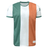 A short-sleeved supporter jersey with green, white, and orange vertical stripes, resembling the Irish flag. The word "IRELAND" is visible on the collar, making it perfect for rugby fans cheering on Ireland Sevens Rugby. This Nations of Rugby Ireland Sevens Rugby Flag Jersey by Admiral is a must-have for any dedicated fan.