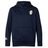 The Ireland Shield Club Lightweight Hoodie by EMB Canterbury is a lightweight navy hoodie with a front pocket, featuring an Ireland shield emblem and Canterbury logo on the right sleeve.