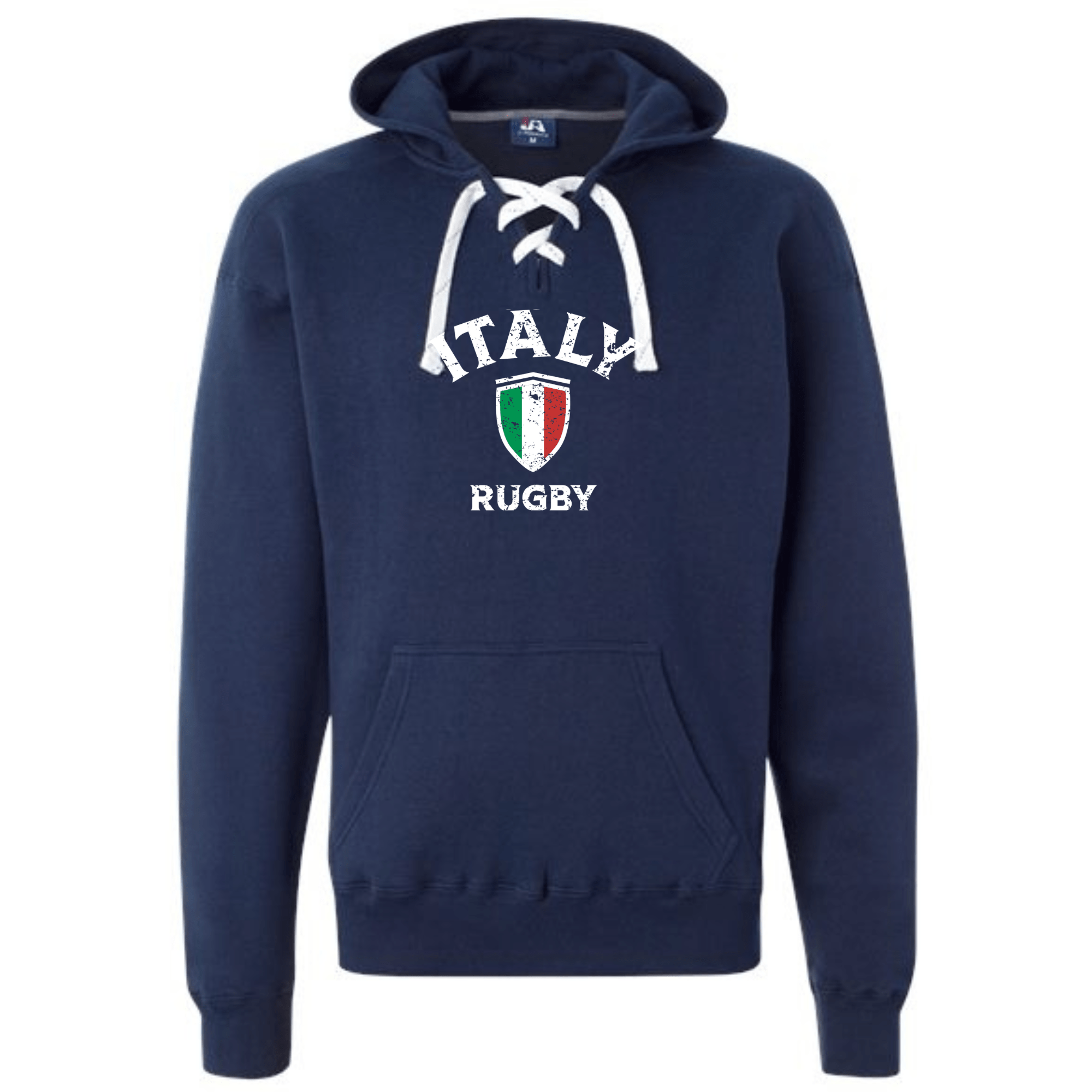 Italy Hoodie Mens Italian Supporter Rugby Gift Him Flag Shield Nations - The Clothing Shed