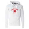 White Nations of Rugby Canada Rugby Hockey Hoodie with "Canada Rugby" text and a red maple leaf logo by WRS Alpha Broder.