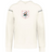 The WRS Augusta Japan Heritage Prep Vintage Shield Hoodie features a white design with a "1932" shield crest of pink flowers and green leaves on the chest, plus two gray stripes on the upper sleeves for classic style.