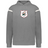 The WRS Augusta Japan Heritage Prep Vintage Shield Hoodie features gray fabric, white sleeve stripes, and a chest emblem with pink flowers, green leaves, and "1932"—a stylish tribute to classic athletic design.