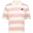 The EMB Augusta Women's Vintage Japan Prep Street Rugby Crop features wide pink and white stripes, a small flower graphic, and "1993" on the left chest—a playful nod to women's prep street style.