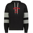 Stay warm in the WRS Augusta Nations of Rugby Japan Jackson Way Hoodie, featuring grey-striped sleeves, a front pocket, and bold red "JAPAN RUGBY" text with a red emblem—ideal for any rugby fan.