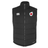 The Japan Shield Core Gilet by EMB Canterbury is black with a high collar, featuring the Canterbury logo on one side and a bold Japan Shield—a red circle with a white border—on the other.