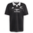 The All Blacks 25/26 Replica Home Jersey by adidas is a black short-sleeve jersey made from recycled polyester, featuring a white collar, adidas logo, silver fern All Blacks logo, and "ALTRAD" sponsor text on the chest.