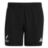 The All Blacks 25/26 Replica Home Shorts by adidas feature an elastic waistband, the iconic silver fern on the left leg, and the adidas logo on the right—perfect performance rugby shorts for any All Blacks fan.