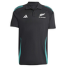 The All Blacks 25/26 Training Polo by adidas features teal accents, the adidas logo, and the All Blacks crest—a stylish choice for fans and everyday wear.