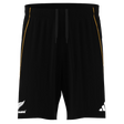 The adidas All Blacks 26/27 Marvel Performance Gym Shorts feature the iconic silver fern and adidas logos, with yellow side accents—ideal shorts for performance training.