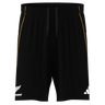 The adidas All Blacks 26/27 Marvel Performance Gym Shorts feature the iconic silver fern and adidas logos, with yellow side accents—ideal shorts for performance training.