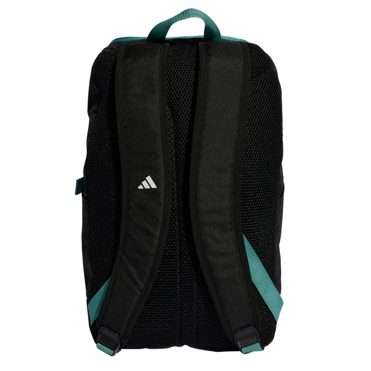 The All Blacks 25/26 Backpack by adidas features a sleek black design with a green strap, ideal for fans seeking authentic All Blacks style.
