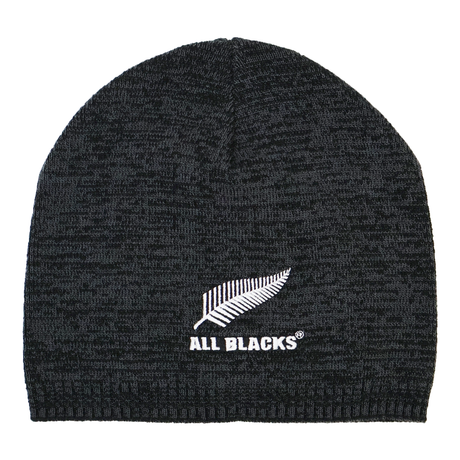 The All Blacks 25/26 Beanie by adidas features a white fern and "ALL BLACKS" text—an essential black beanie for any New Zealand rugby supporter.