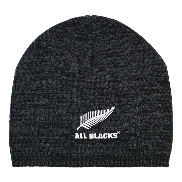 The All Blacks 25/26 Beanie by adidas features a white fern and "ALL BLACKS" text—an essential black beanie for any New Zealand rugby supporter.