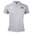 A grey Jacksonville Women's Rugby Waimak Polo by Canterbury, crafted from a comfortable cotton polyester blend, featuring two logos: one on the top left with a stylized ladder-like design and the EMB Canterbury logo on the top right with a graphic and cursive "OA" text.